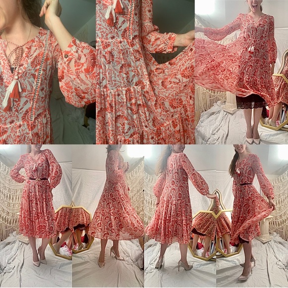 Anthropologie Talulah Tiered Midi Dress - Picture 8 of 10